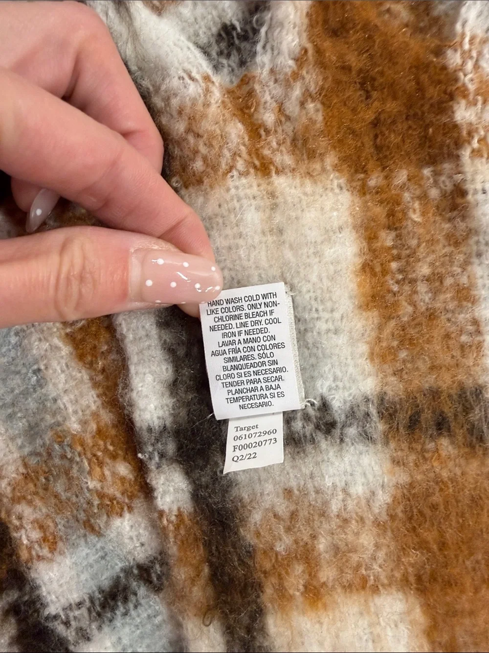 Target Plaid Fringe Scarf - Brown, White & Light Blue